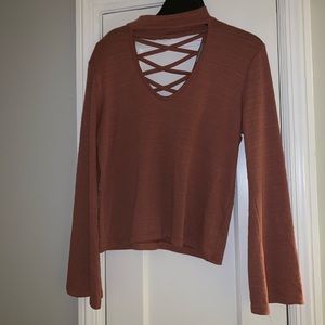 bell sleeve cross cross top